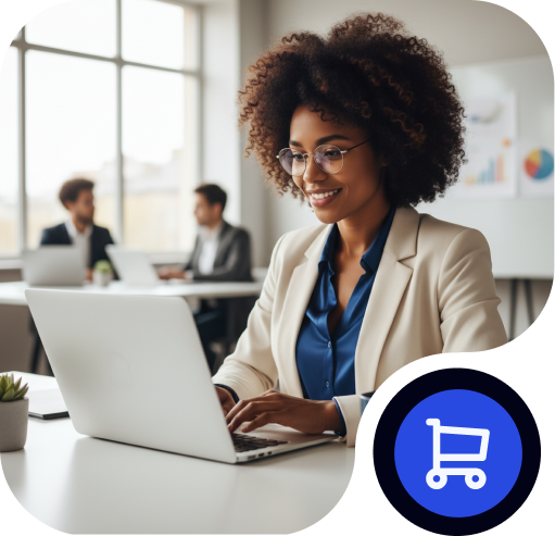 Profissional em ambiente de trabalho utilizando notebook